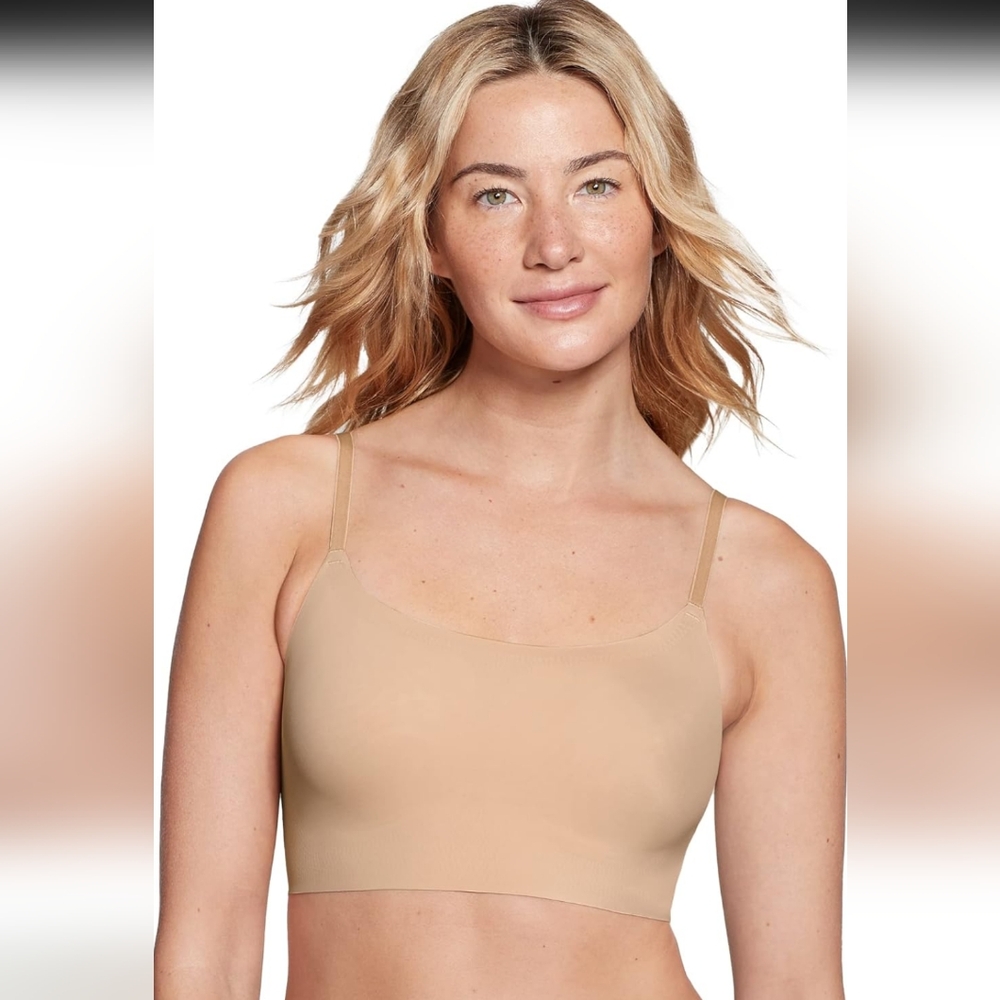 True & Co Tan Skinny Strap Bralette Sz M